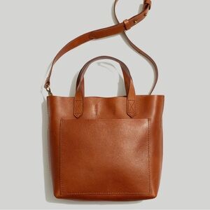 Madewell Small Transport Leather Crossbody Bag in Cognac